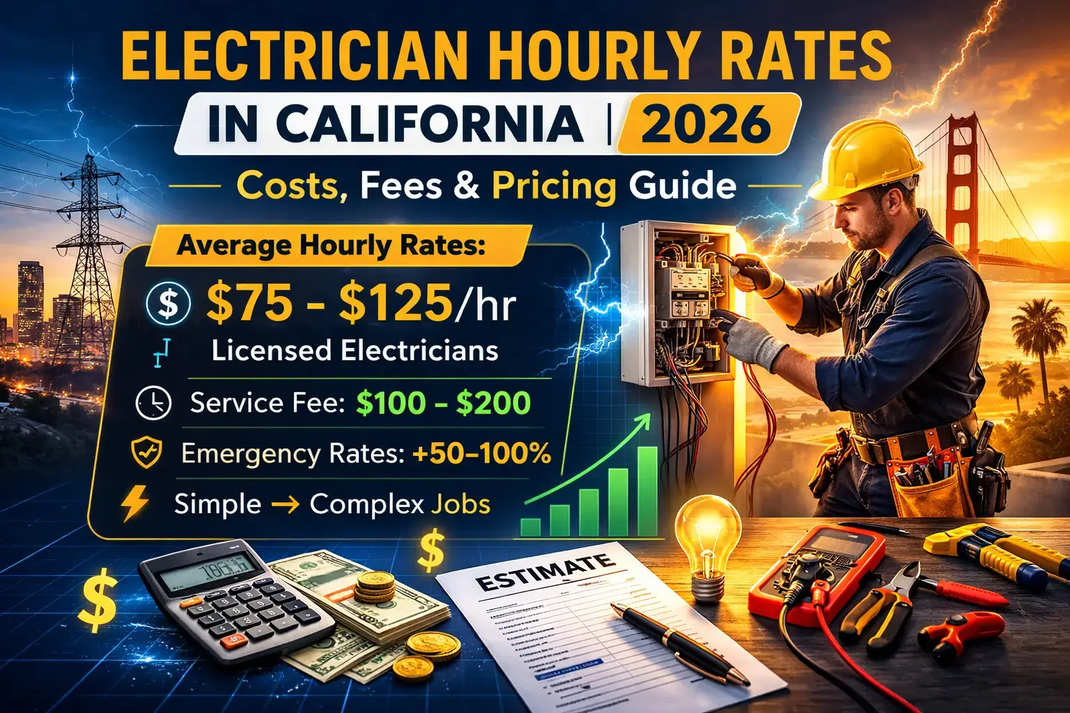 Electrician Hourly Rates in California