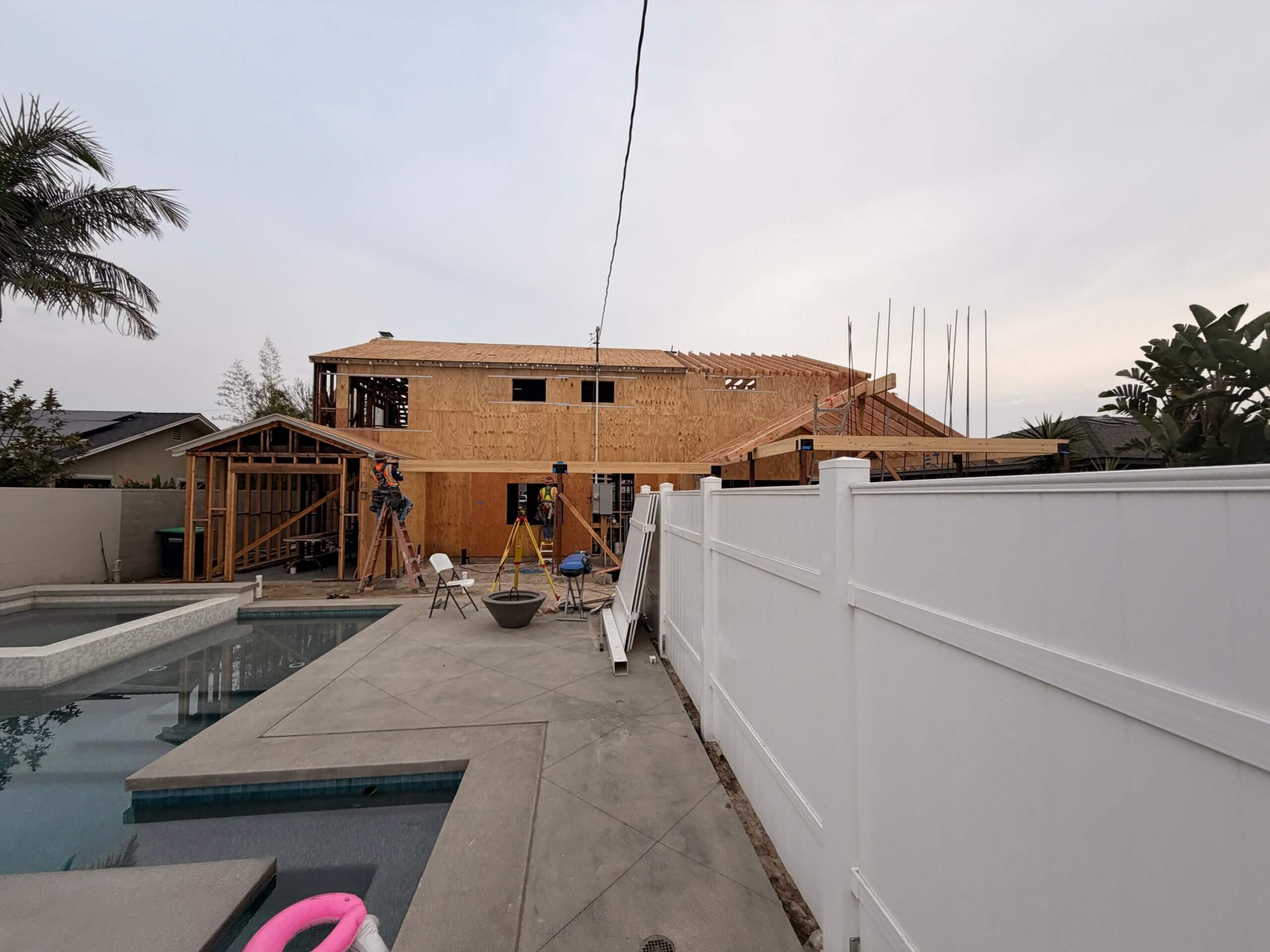 Structural support installation for residential remodel in Orange County, CA