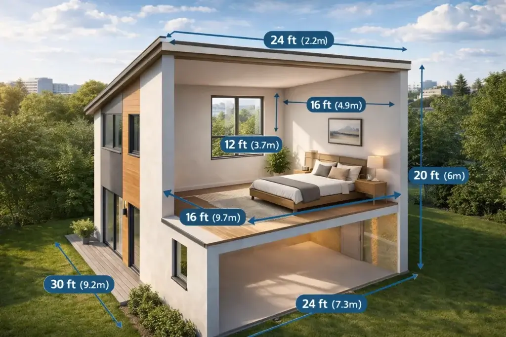 Building size and room dimensions
