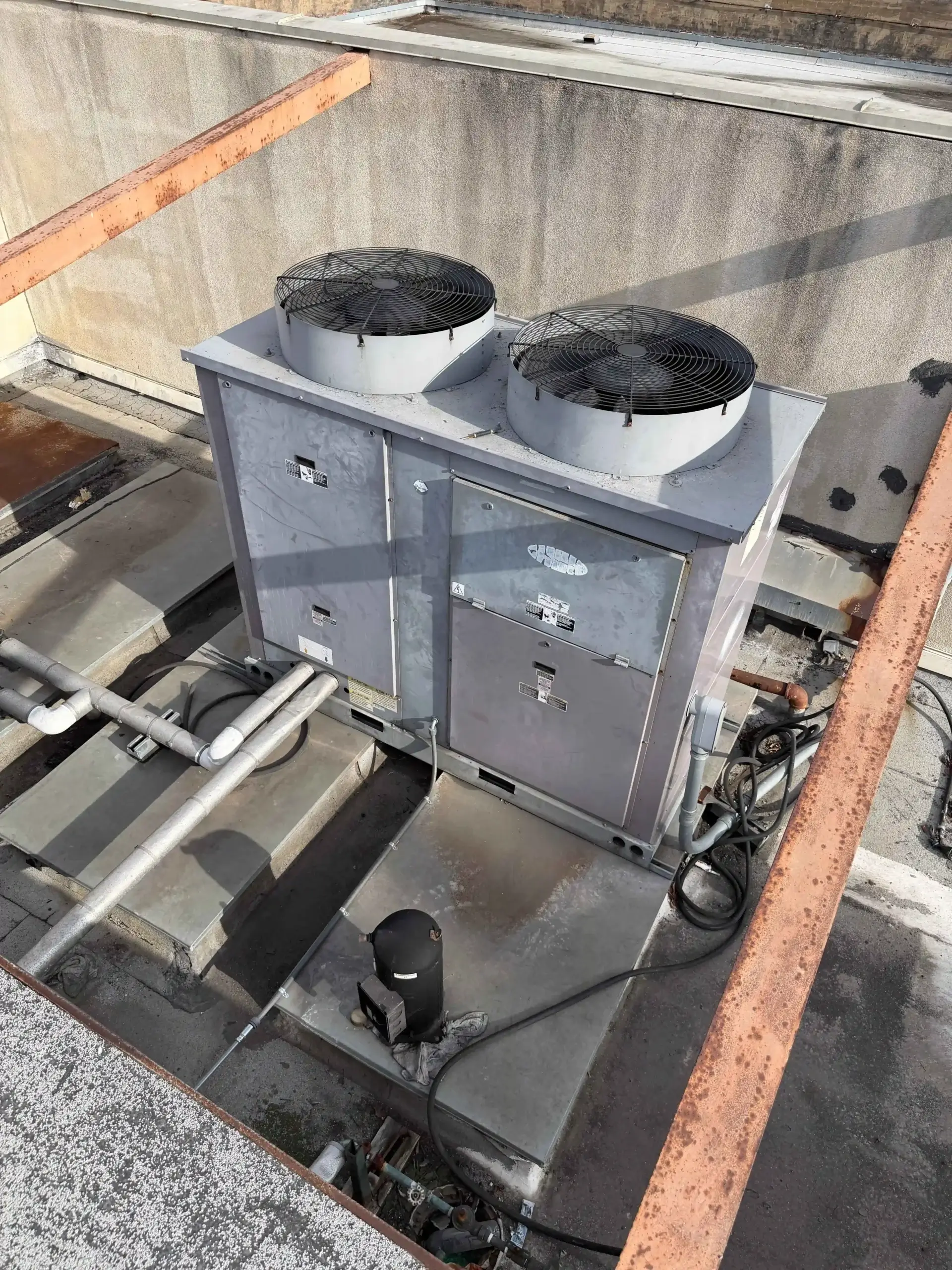 Existing rooftop condenser unit Los Angeles project