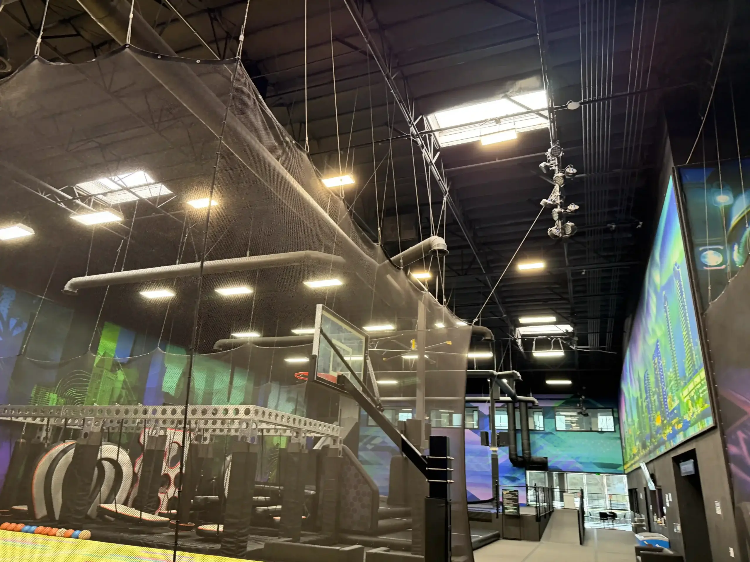 Interior HVAC ductwork and lighting system - commercial gym facility - San Diego