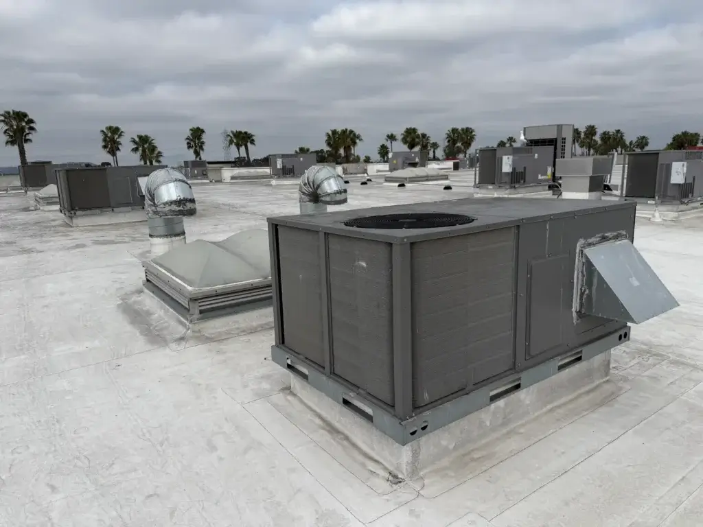 Packaged rooftop HVAC unit - MEP design - San Diego commercial building