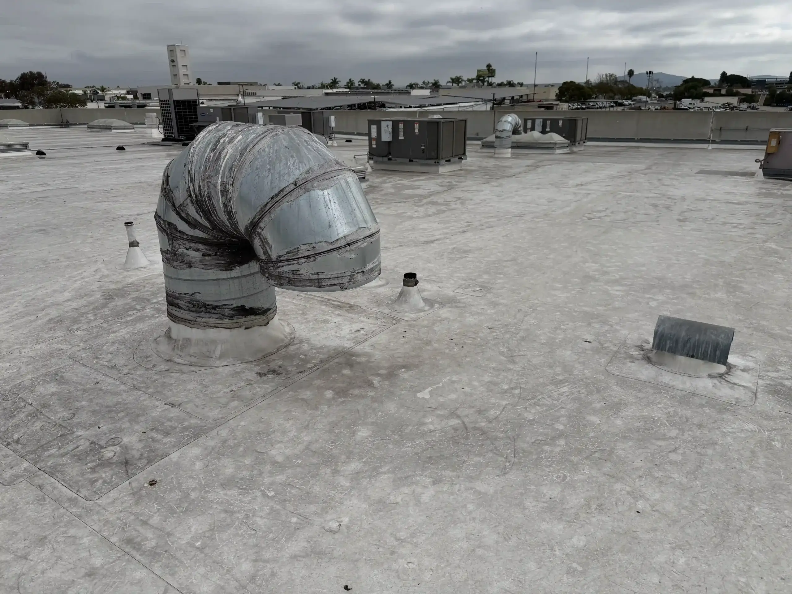 Roof exhaust ductwork - commercial kitchen ventilation system - San Diego CA
