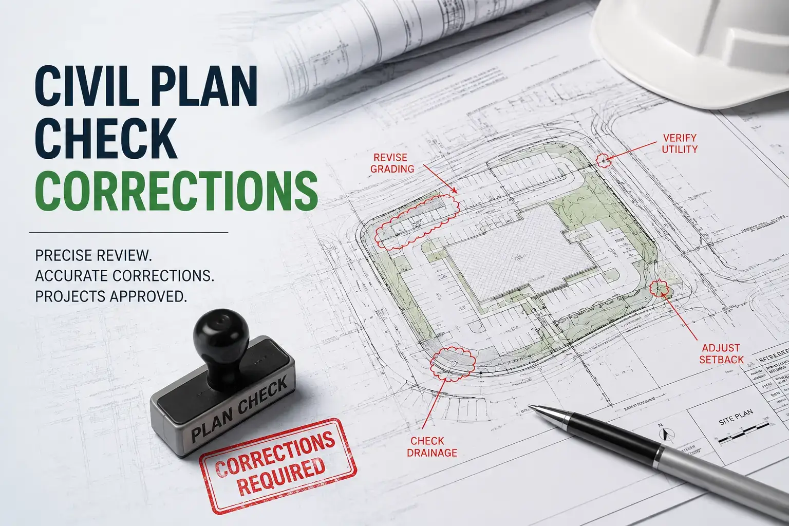 civil plan check corrections